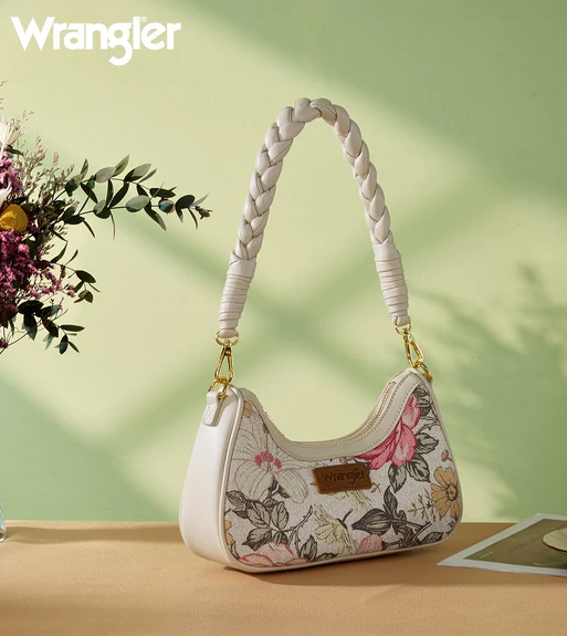 Wrangler Floral Print Braided Hobo Bag