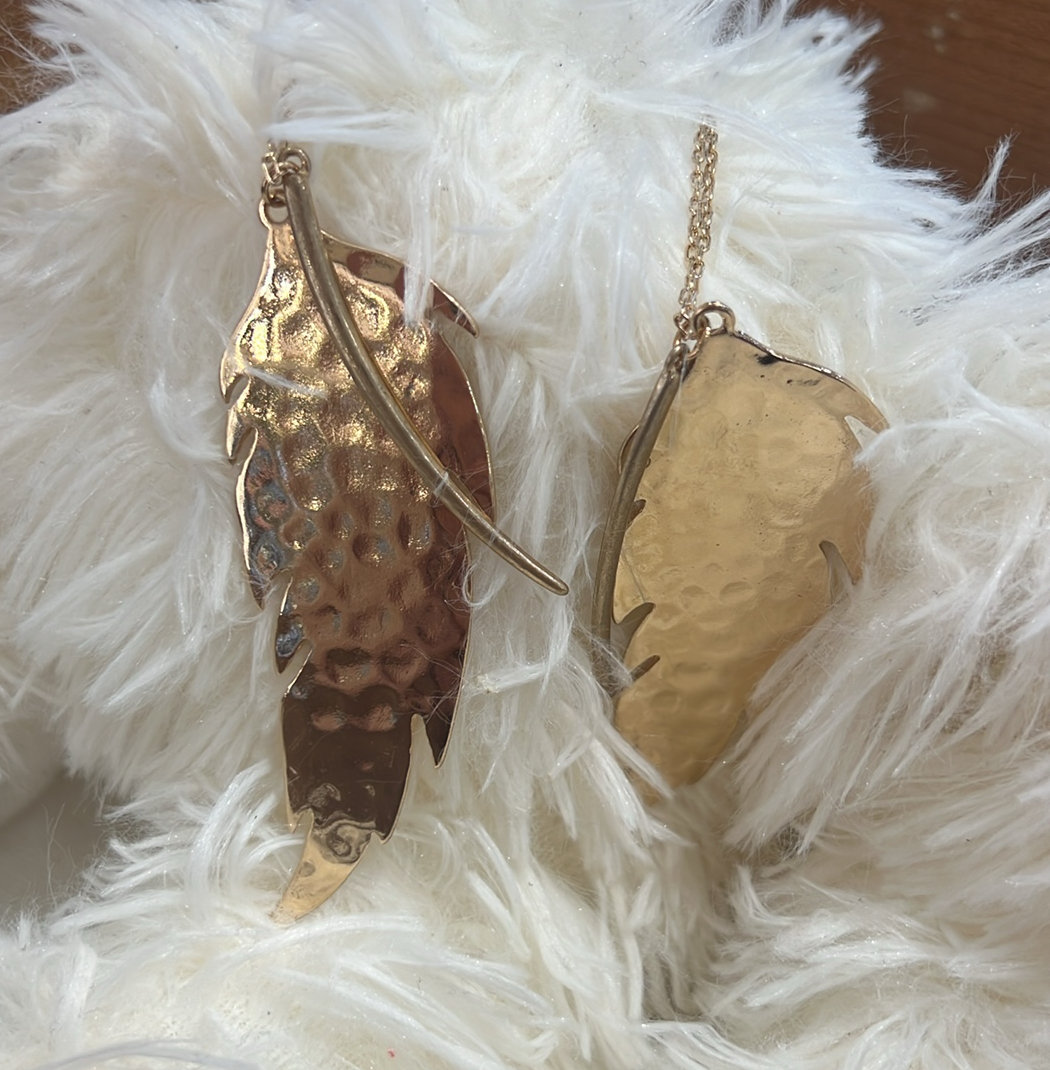 Gold Feather Necklace