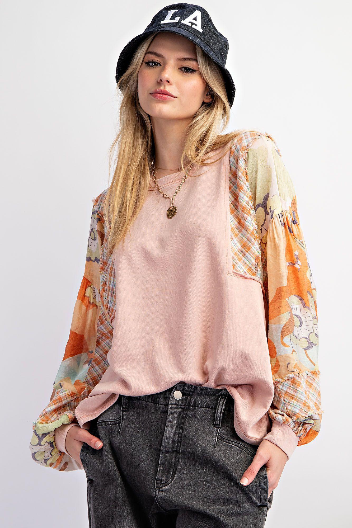 Peach Mix Terry Top