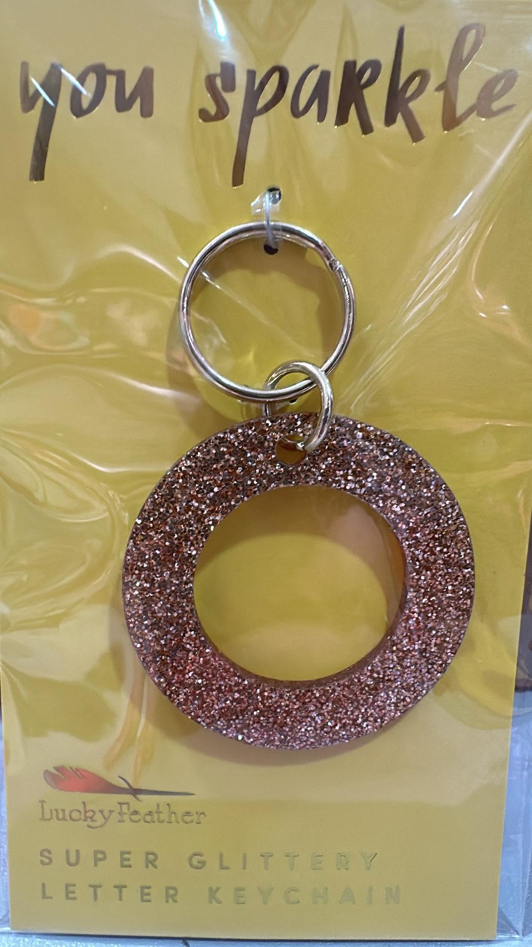 Glitter Initial Key Ring