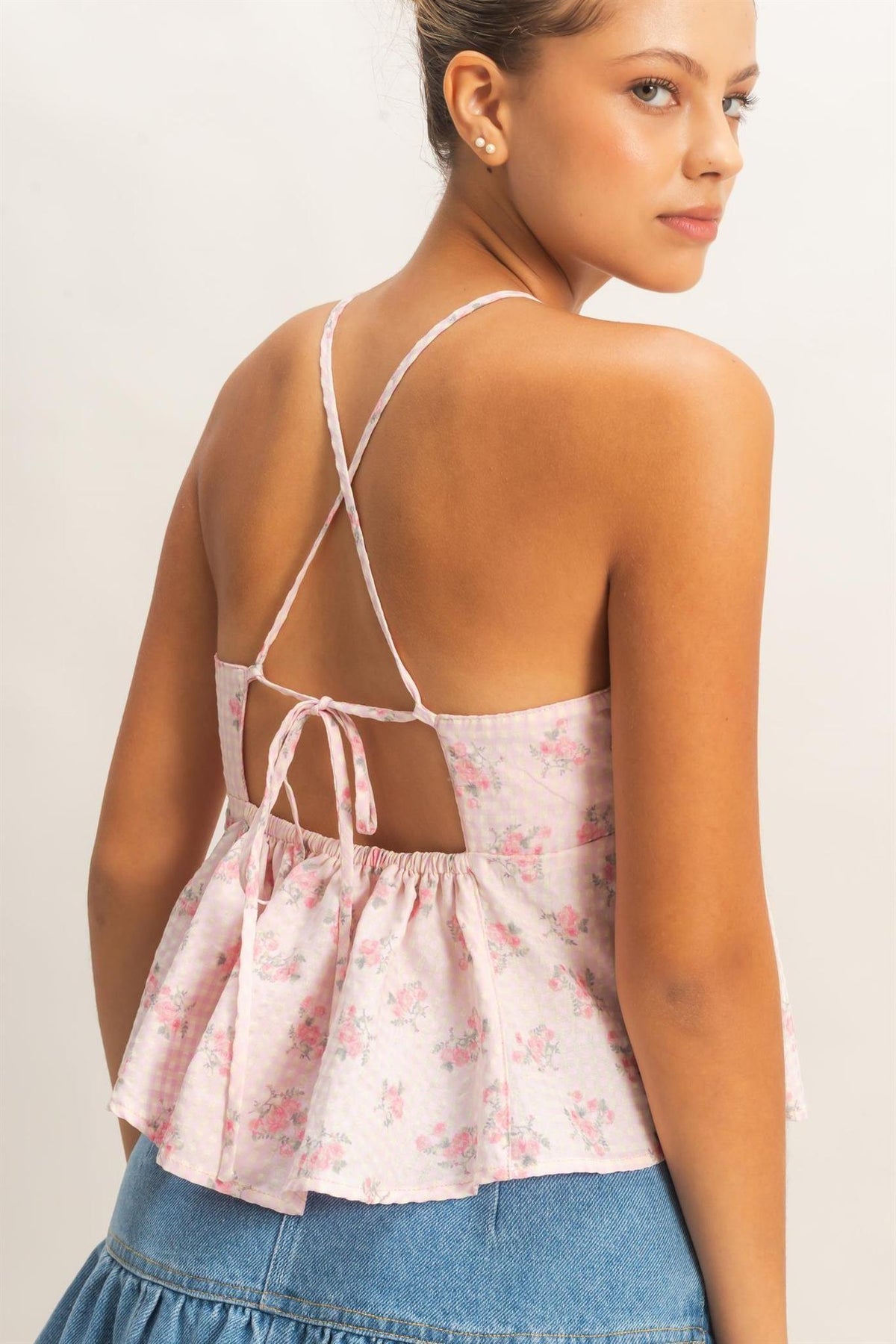 Floral Seersucker Babydoll Top