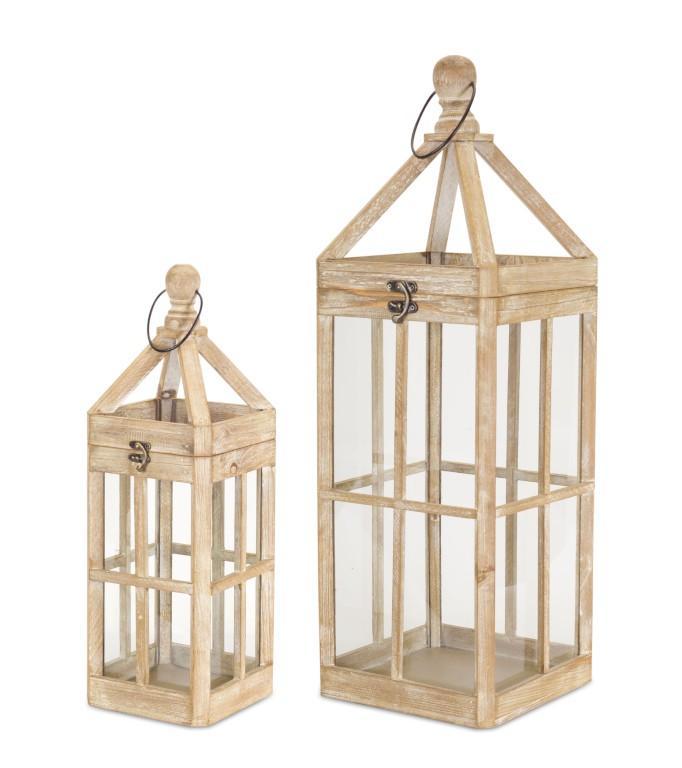 Lantern Wooden Cross Glass