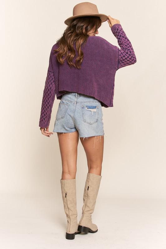 Purple Dye Knit Sweater