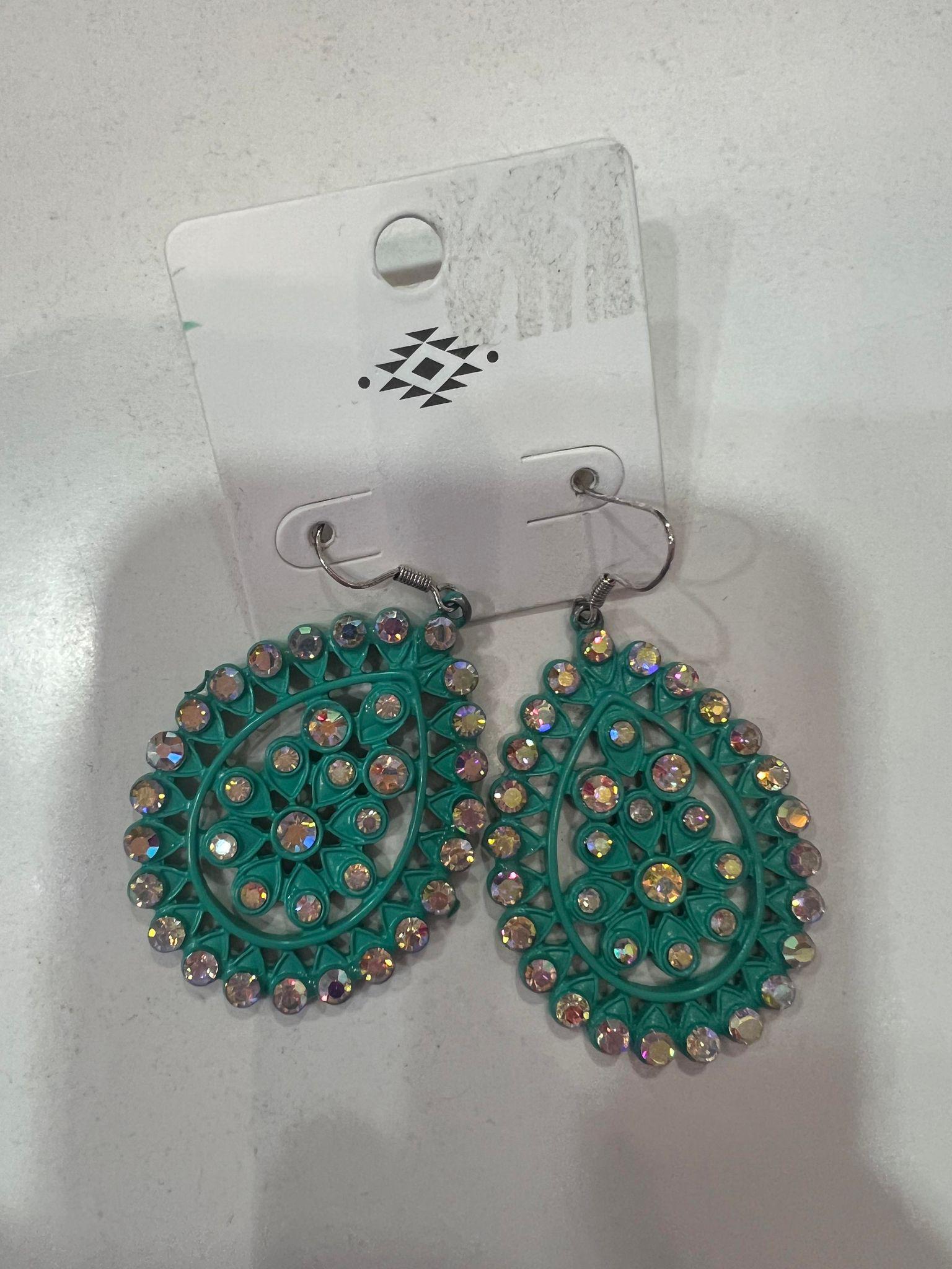 Cut Out Teardrop Crystal Earrings