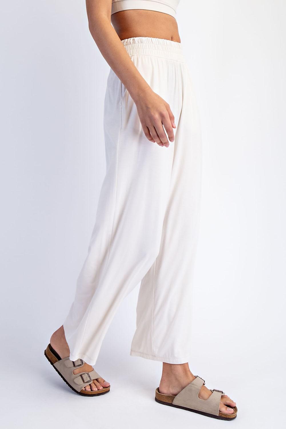 Viscose Modal Cropped Wide Leg Pants