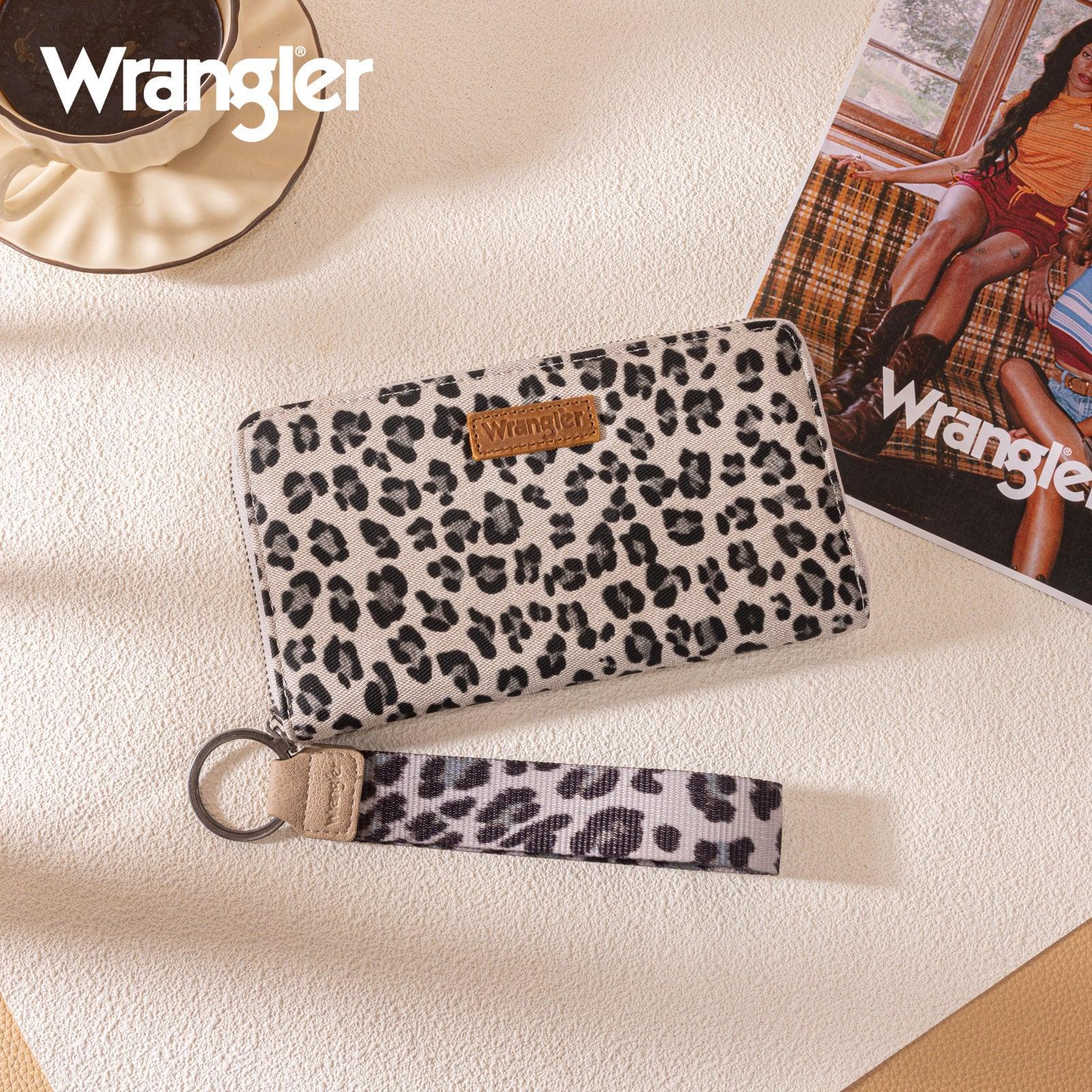 Wrangler Leopard Print Wallet/Wristlet - Beige