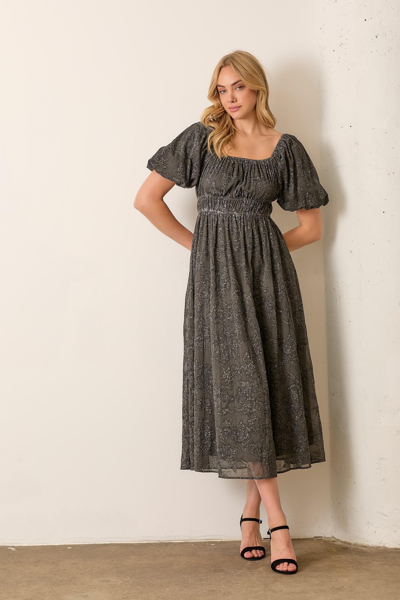 Charcoal Textured Bubble Dress