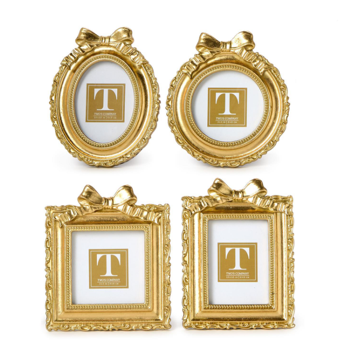 Vintage Gold Mini Photo Frame with Accent Bow