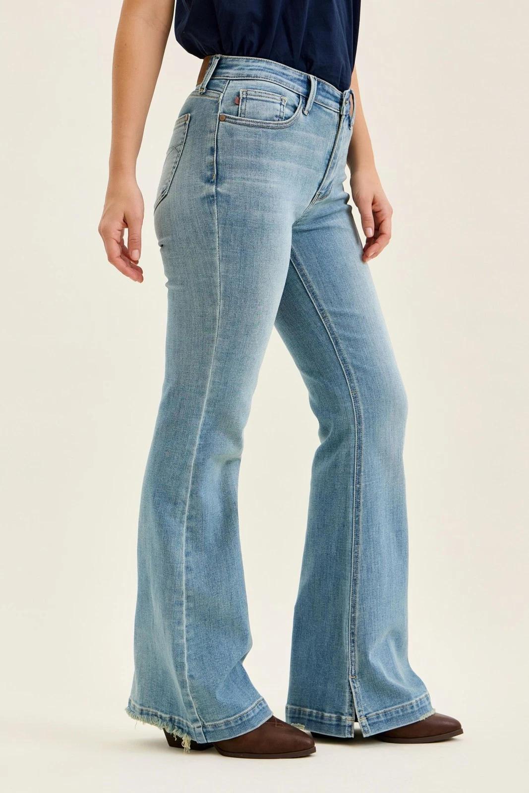 Judy Blue Mid Rise Flare Denim Jeans – 3 Inseam Options