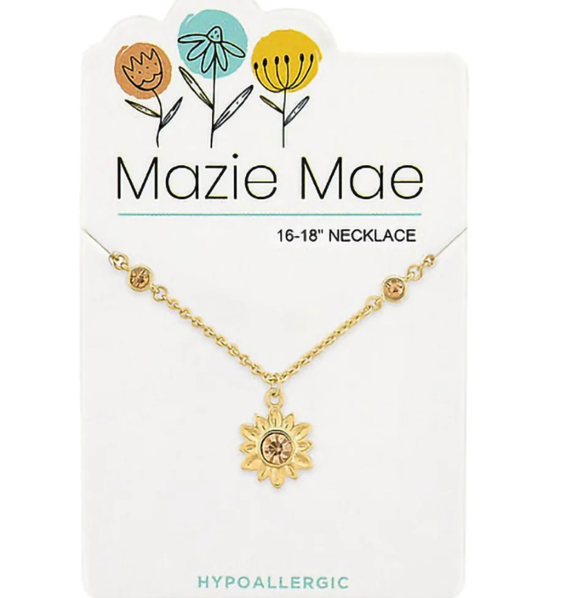 Gold Sunflower Mazie Mae Necklace