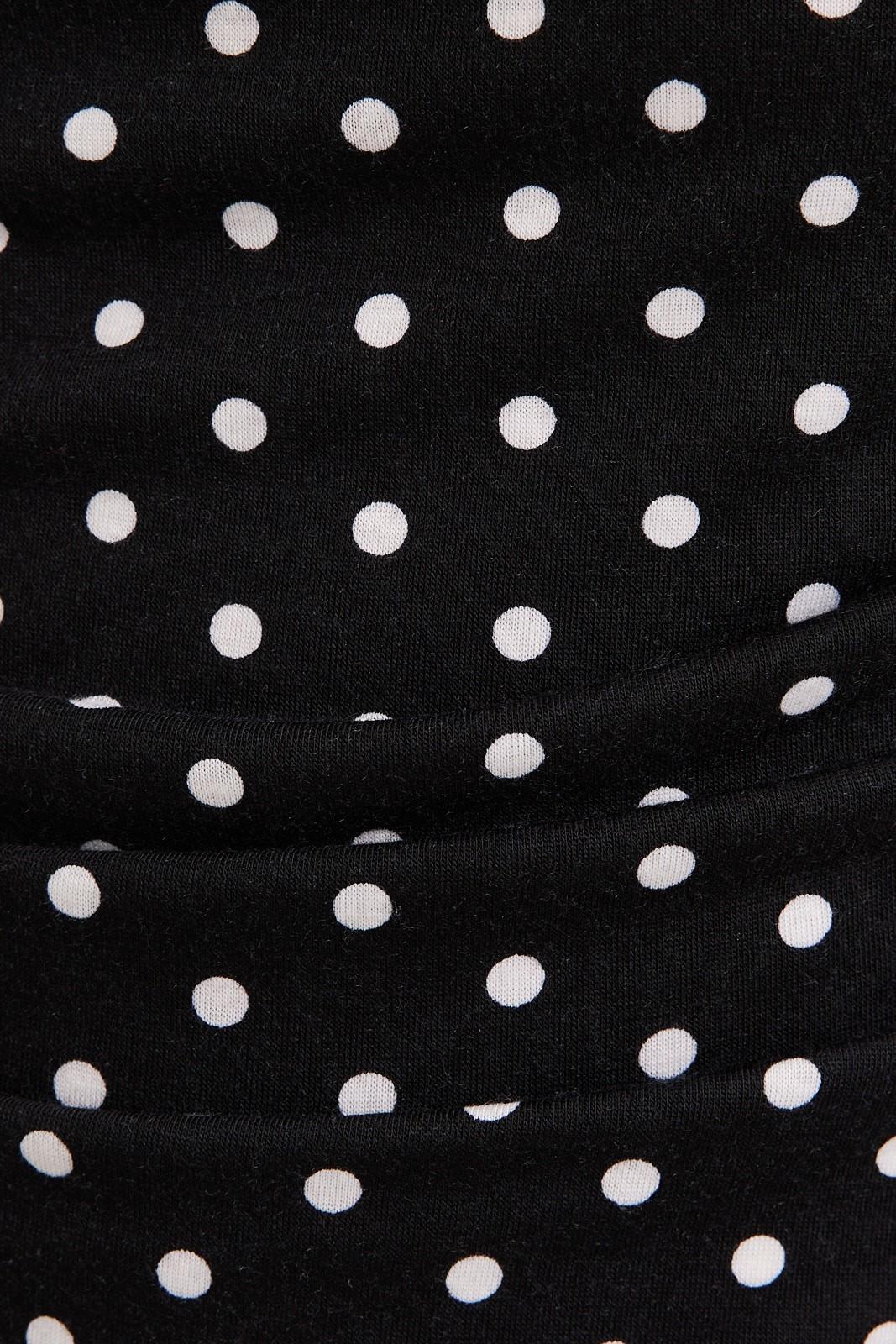 Polka Dot Off Shoulder Top - Black with White Dots