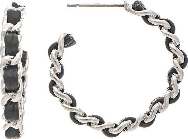 Black Designer Chain Hoop Earring