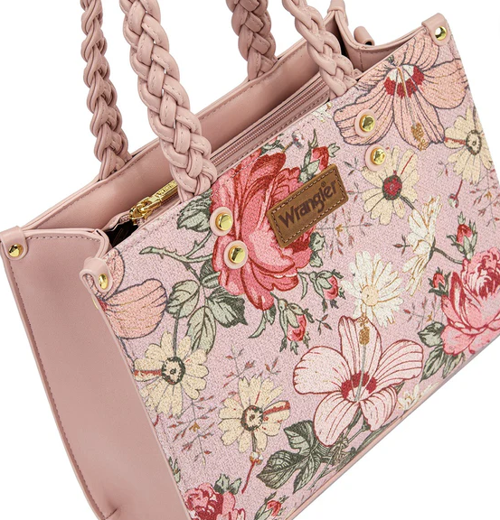 Wrangler Floral Print Braided Tote Bag