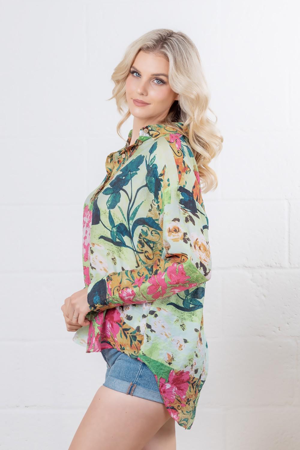 Printed Floral Long Sleeve Blouse