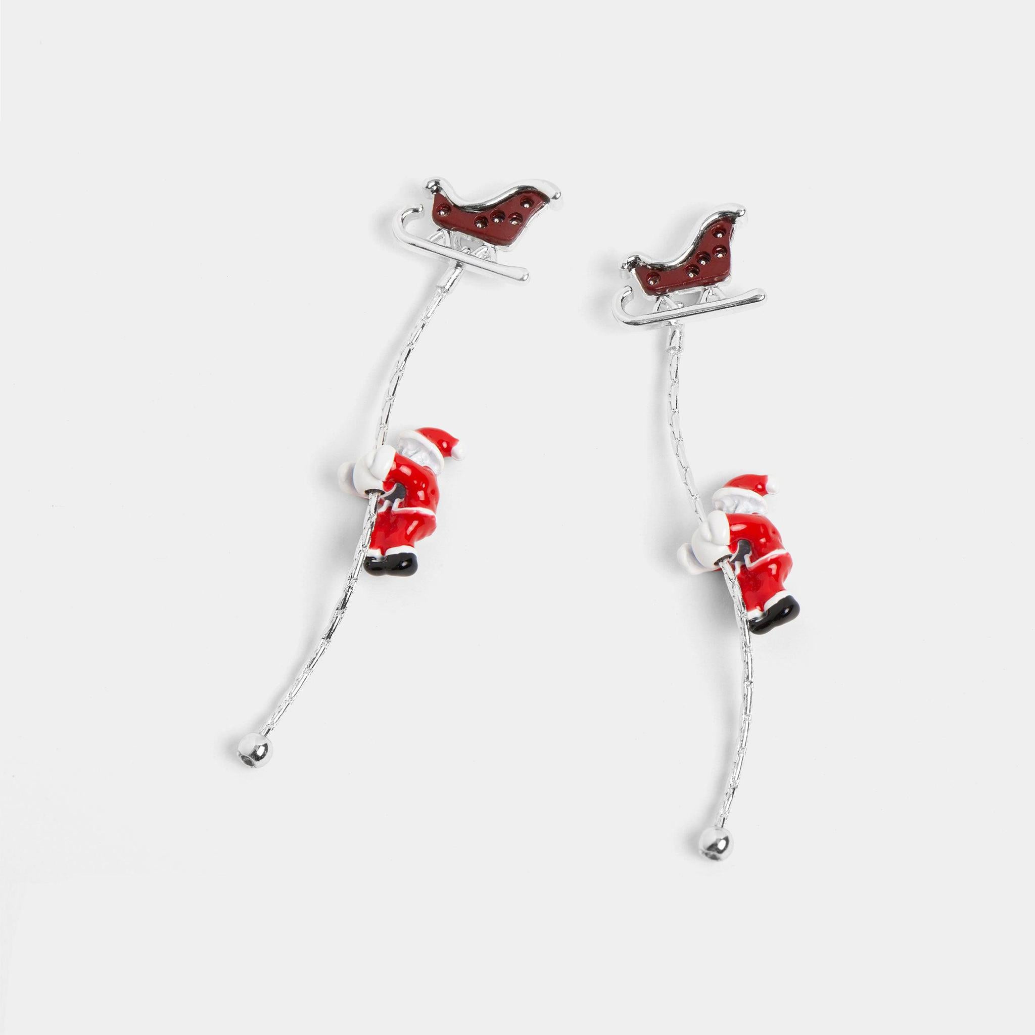 Santa's Sleigh - Red Earrings