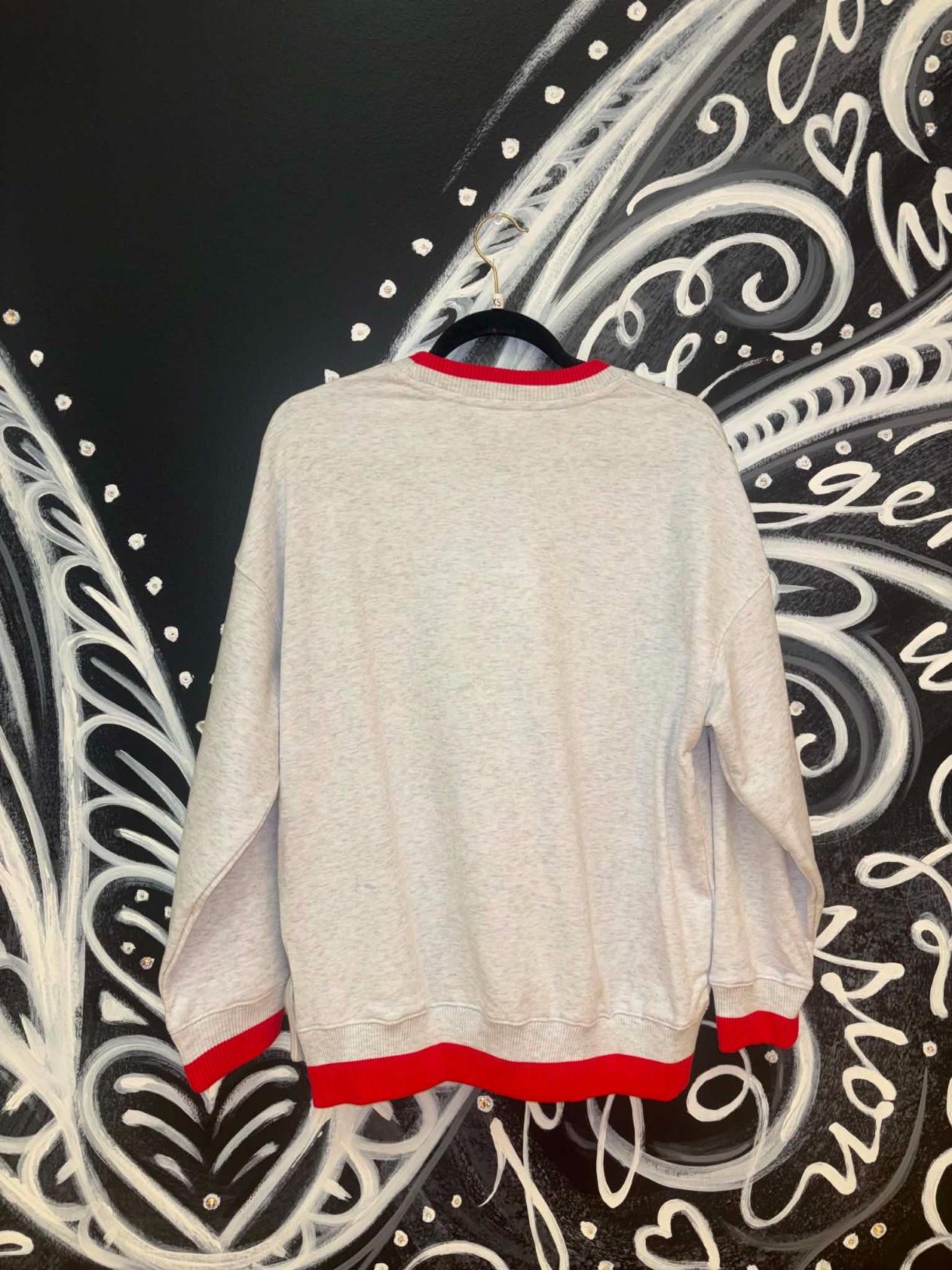 "America" Long Sleeve Crew Neck Oversized Sweatshirt