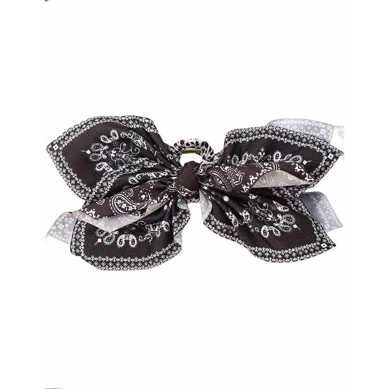 Paisley Floral Print Bow Knot Hair Clip