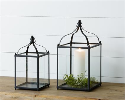 Black Metal Lantern Exposed Dome