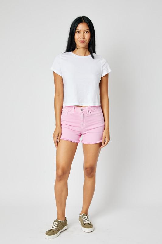 Light Pink Fray Shorts