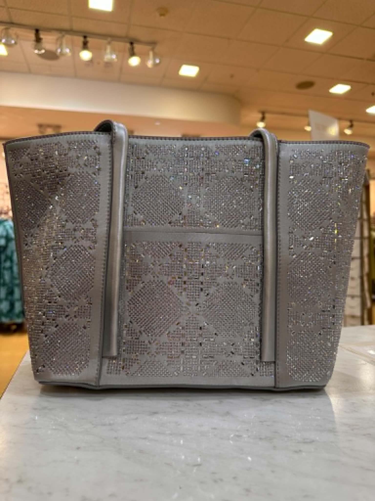 Structured Diamond Pattern Bling Purse