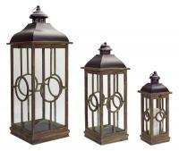 Lantern Black Metal/ Wood