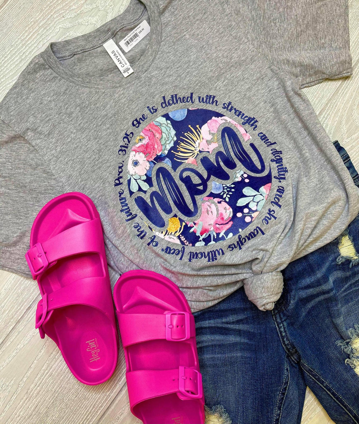 Mom Floral Circle Tee
