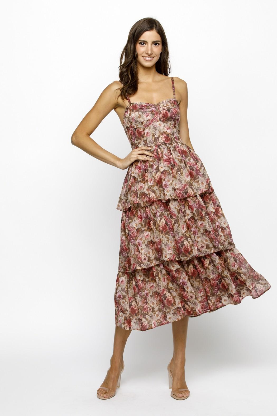 Floral Organza Midi Dress