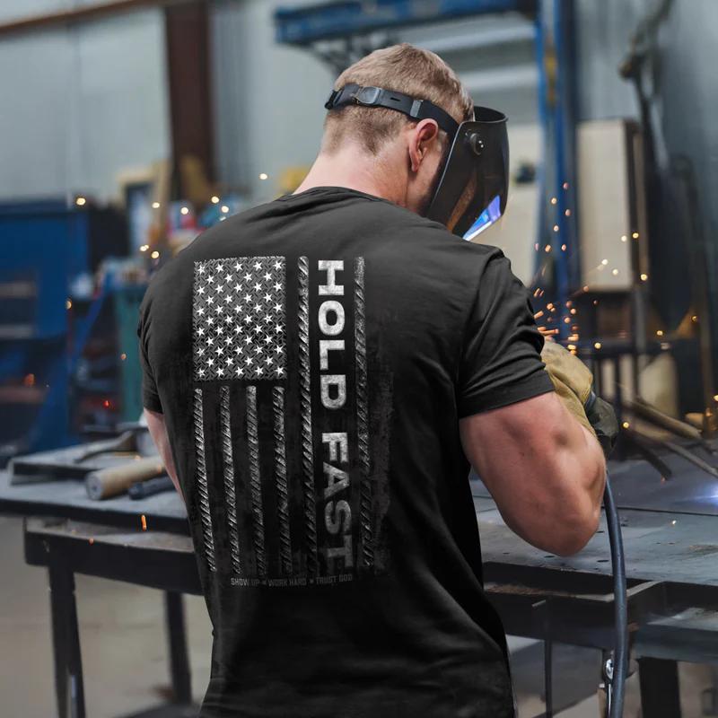 HOLD FAST Men's T-Shirt - Rebar Flag