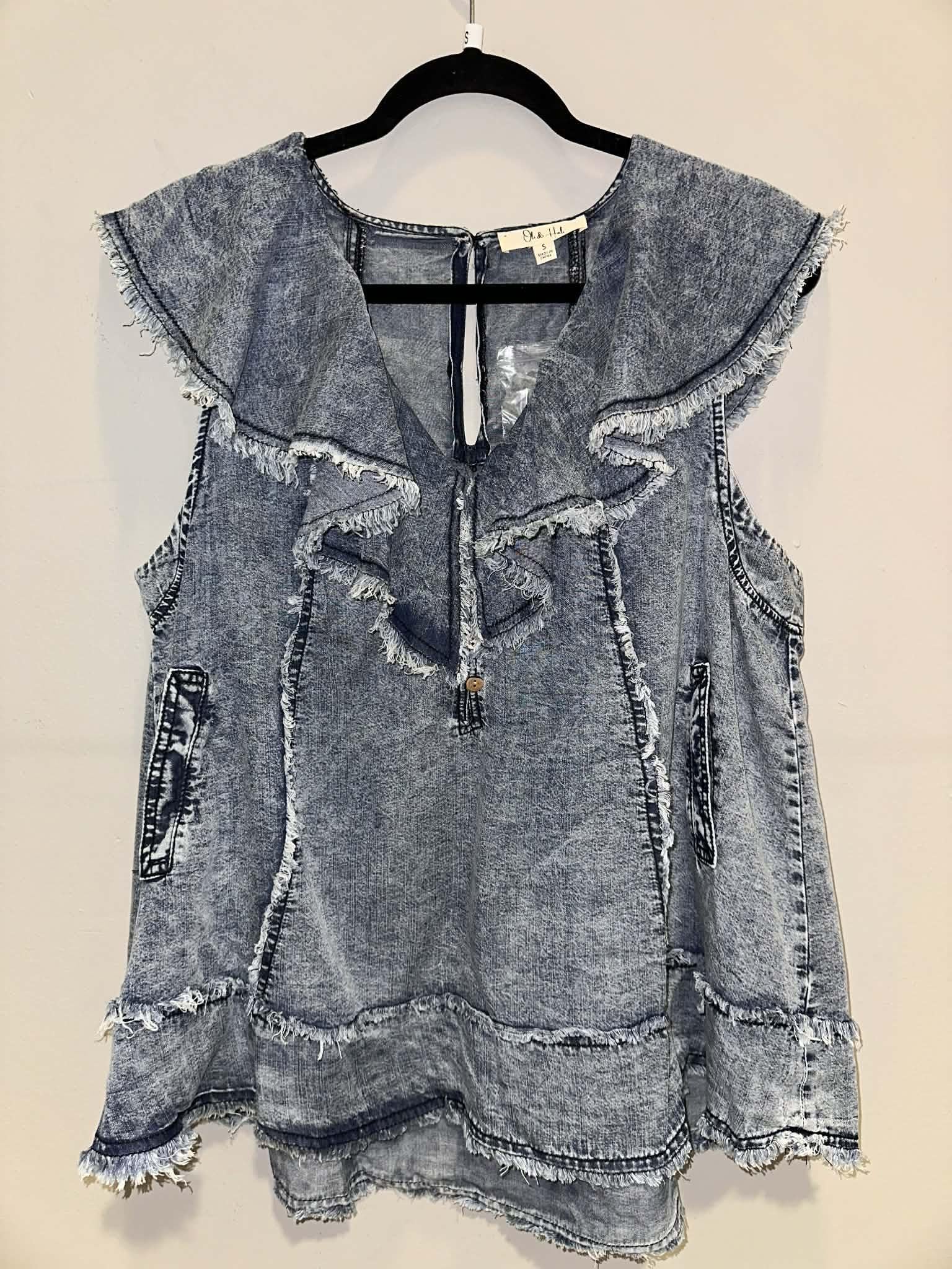 Washed Ruffle Collar Tencel Tank