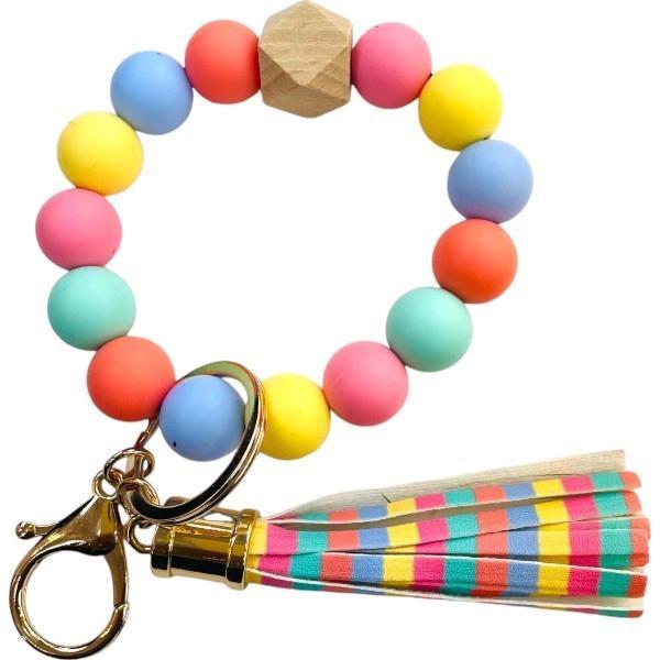 Silicone Ball Bracelet Keychains