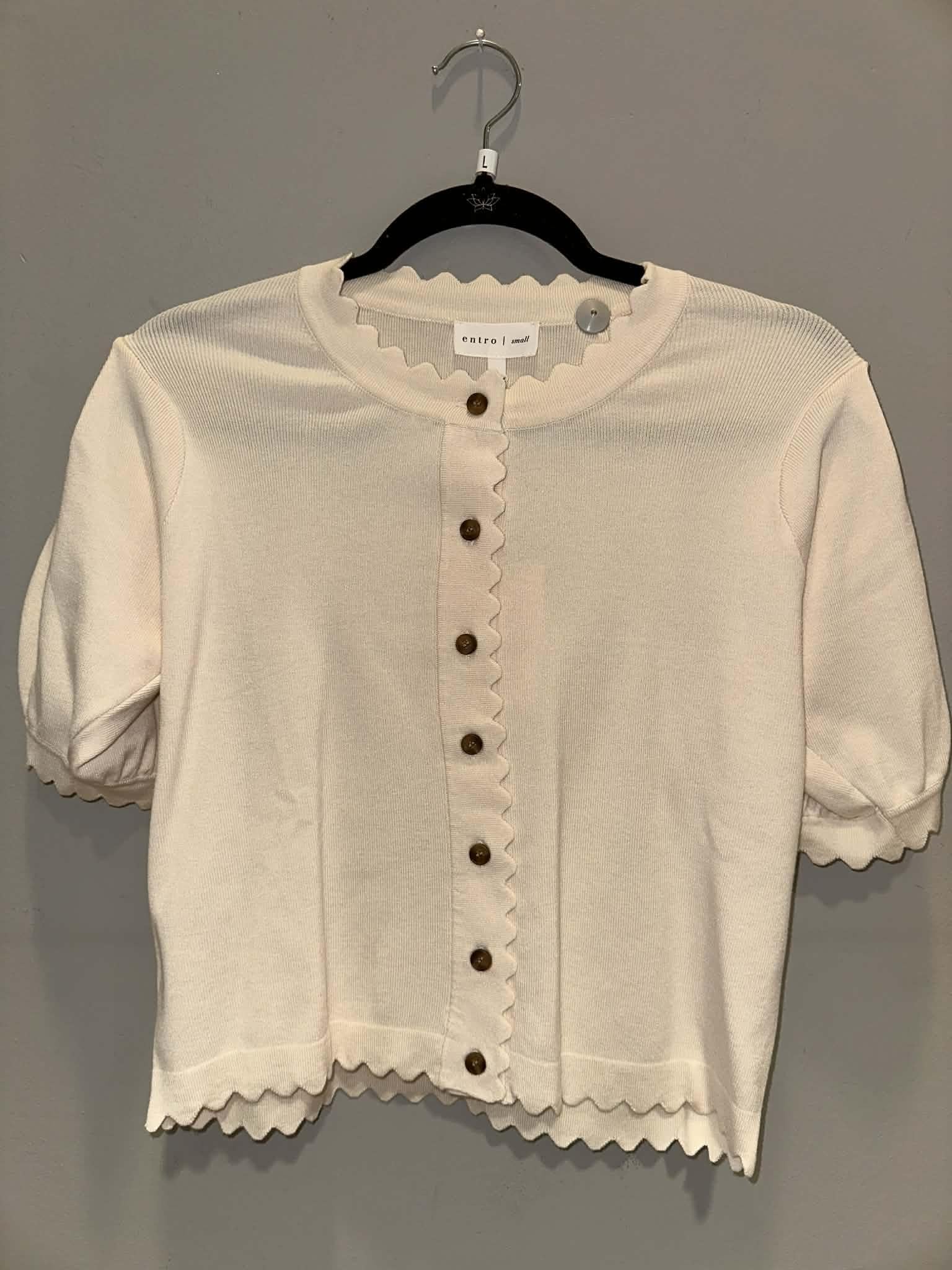 Ruffle Button Up Sweater