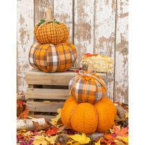 Flannel Stacked Pumpkins