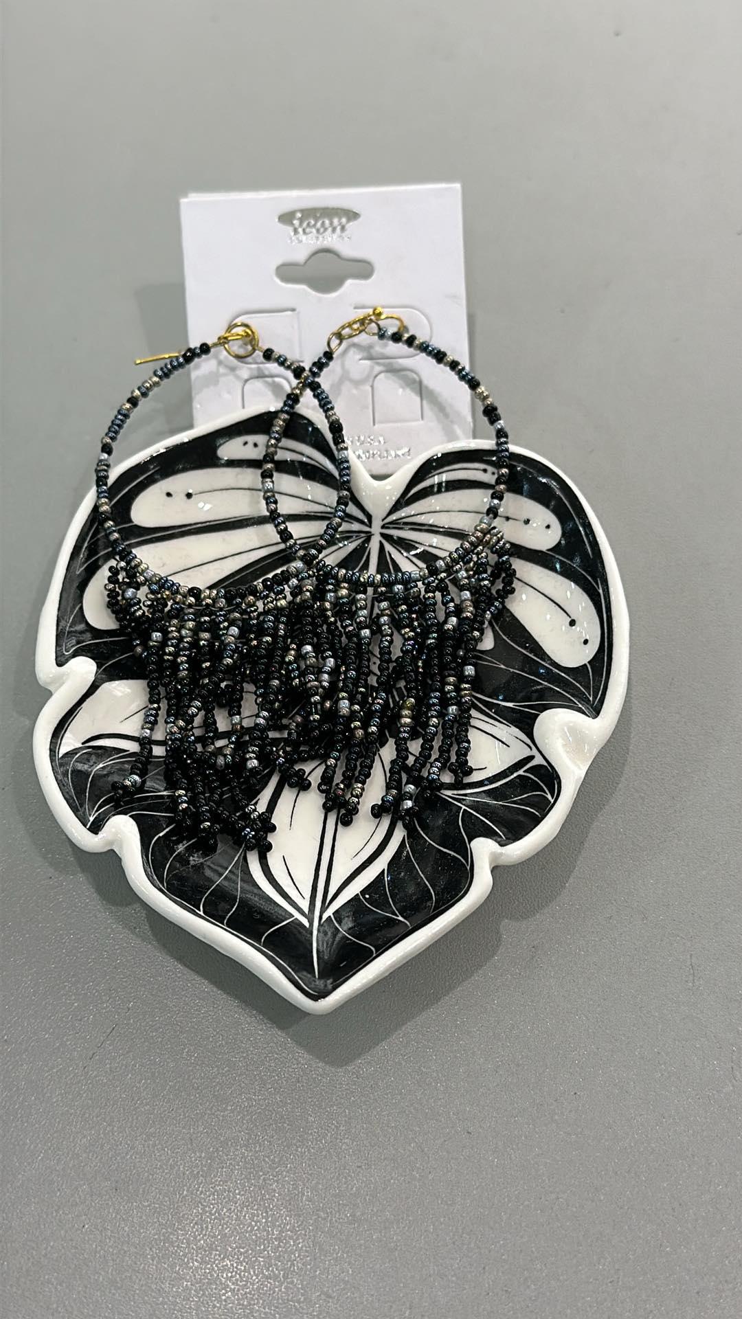 Seed Bead Round Earrings