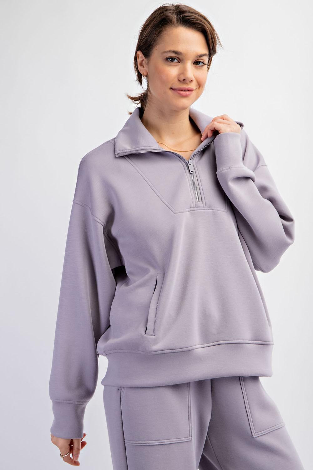 Modal Zip Pullover