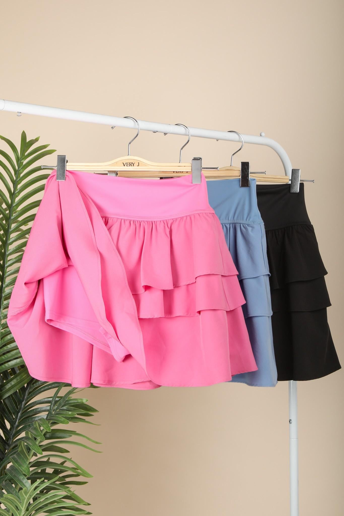 Ruffled Tiered Layers Active Skort