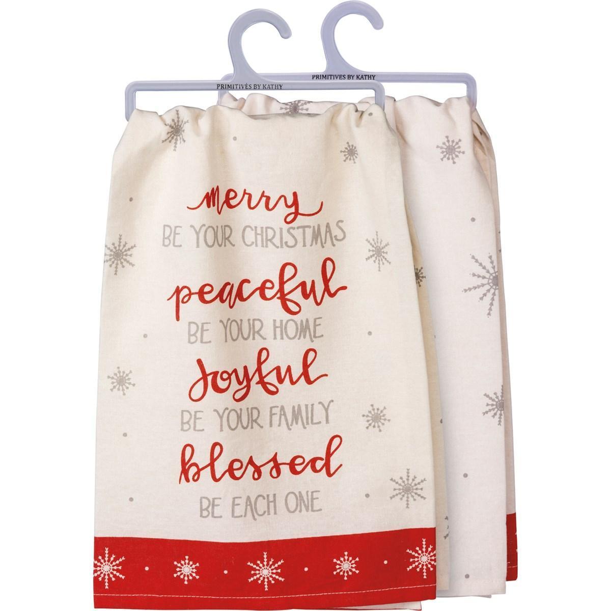 Merry Peaceful Tea Towel