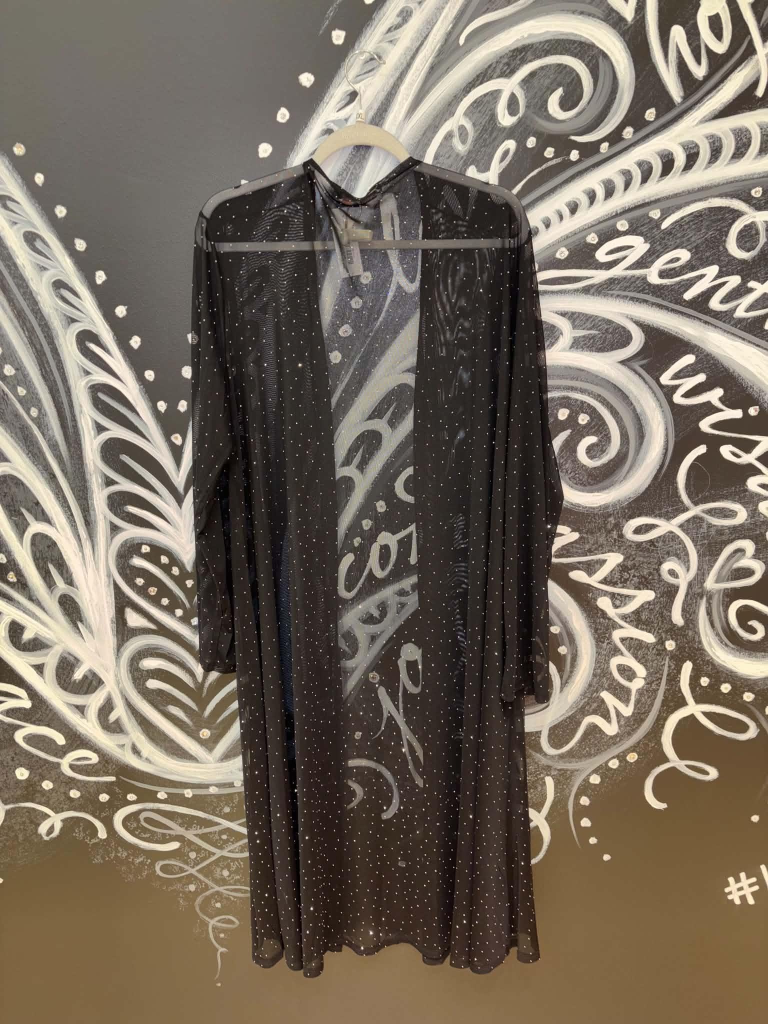 Black Sparkly Mesh Duster