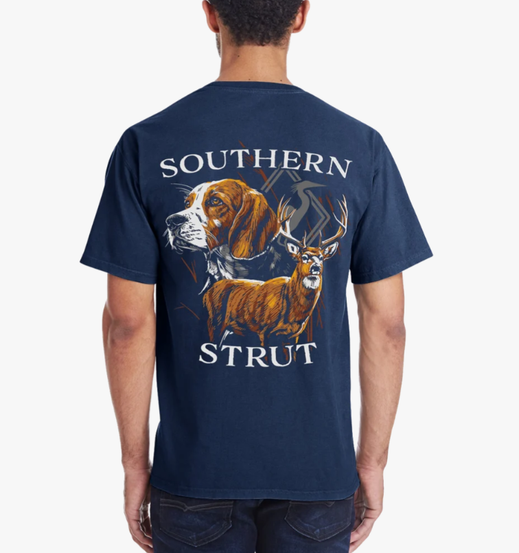 Hound And Buck Tee in Navy