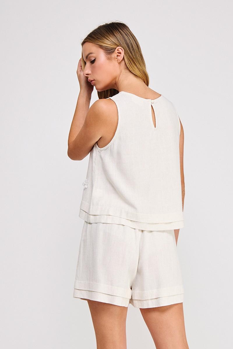Soft Linen Floral Tank