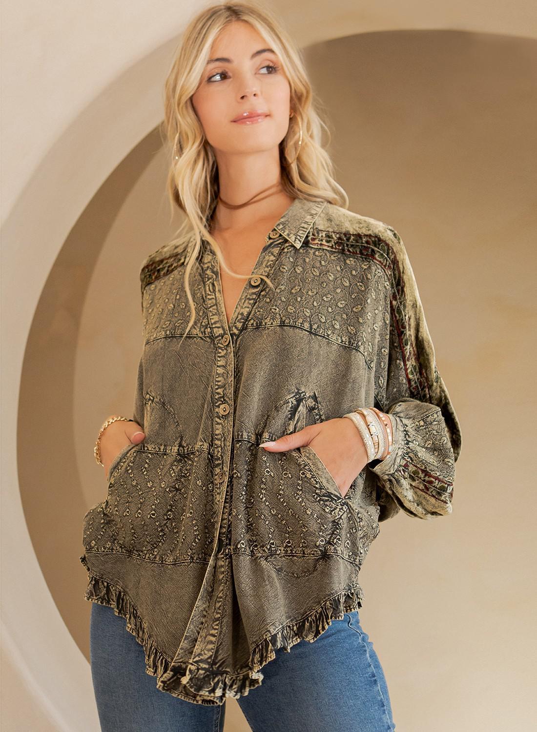 Boho Stonewashed Top