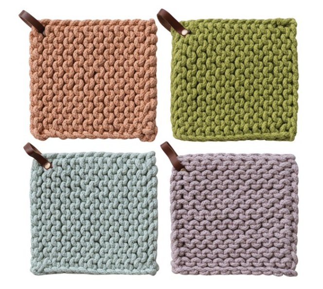 Cotton Crocheted Pot 8" Sq