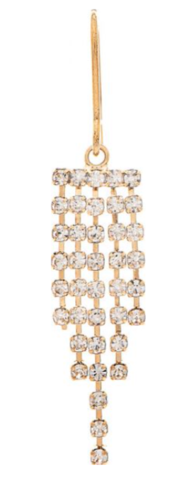 Gold Water Fall Fringe Cubic Zirconia Earring