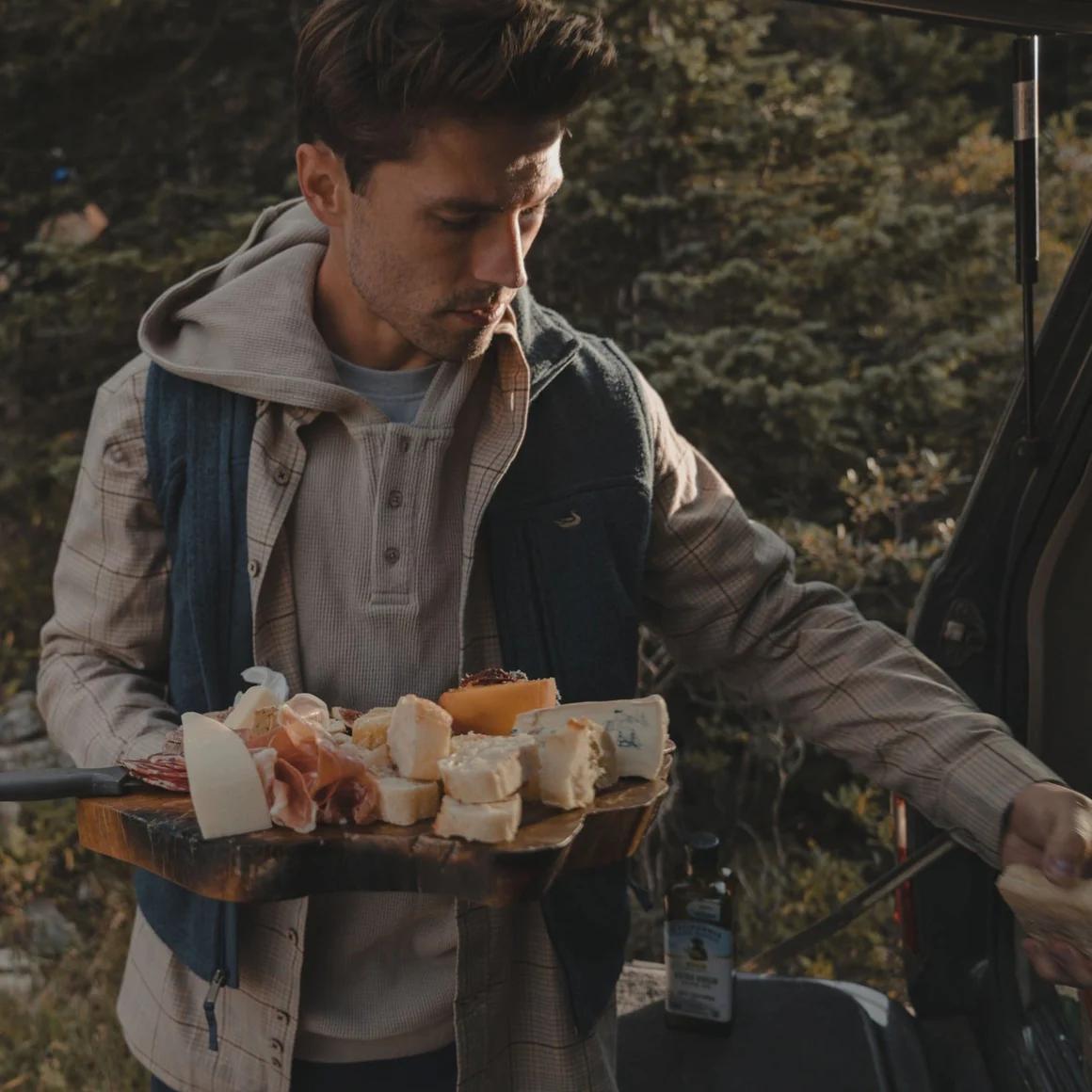 Montevallo Houndstooth Flannel in Tan & Slate