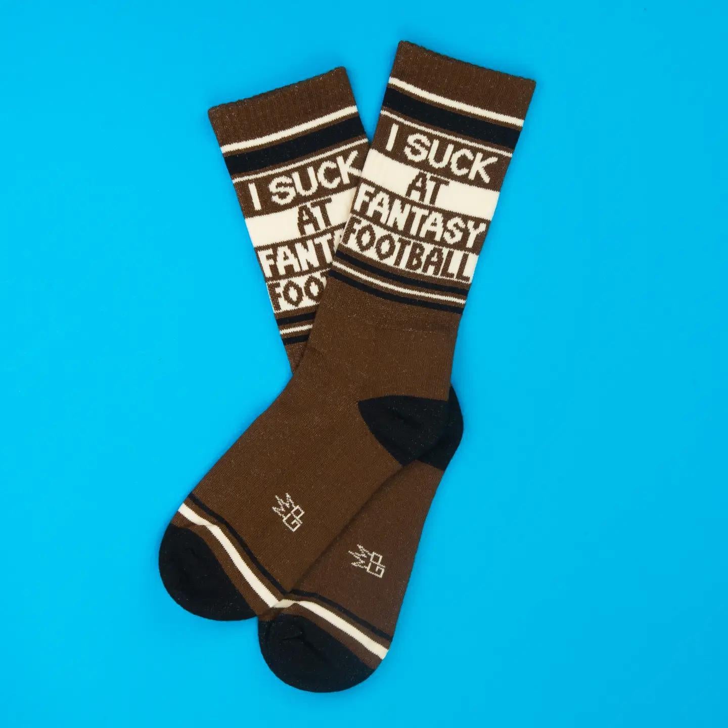 I Suck At Fantasy Football Gym Crew Socks