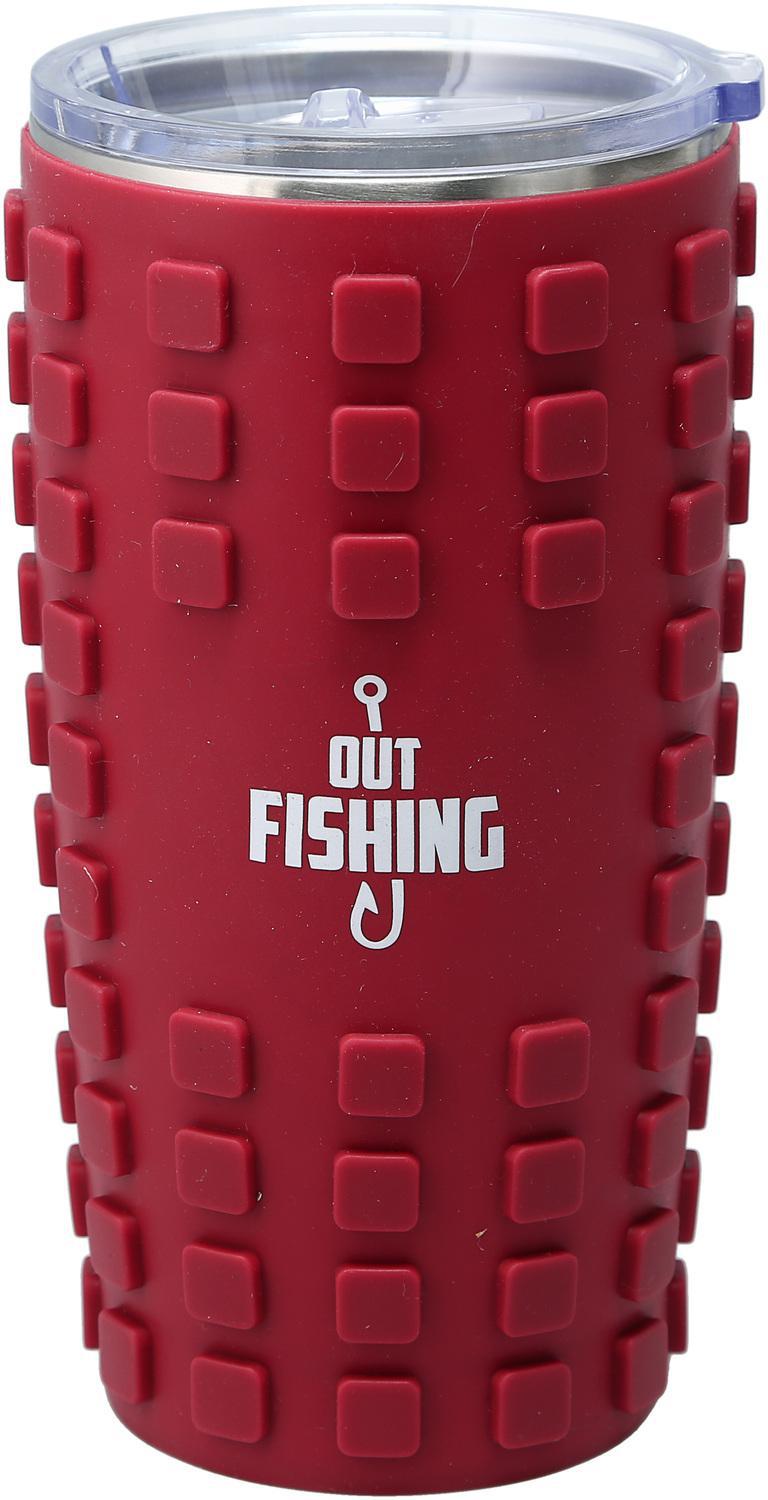 Out Fishing - 20 oz Travel Tumbler with 3D Silicone Wrap