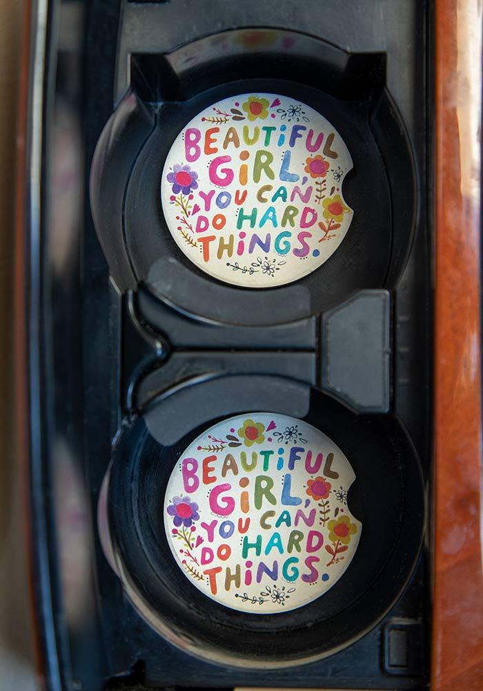Beautiful Girl Car Coaster Set