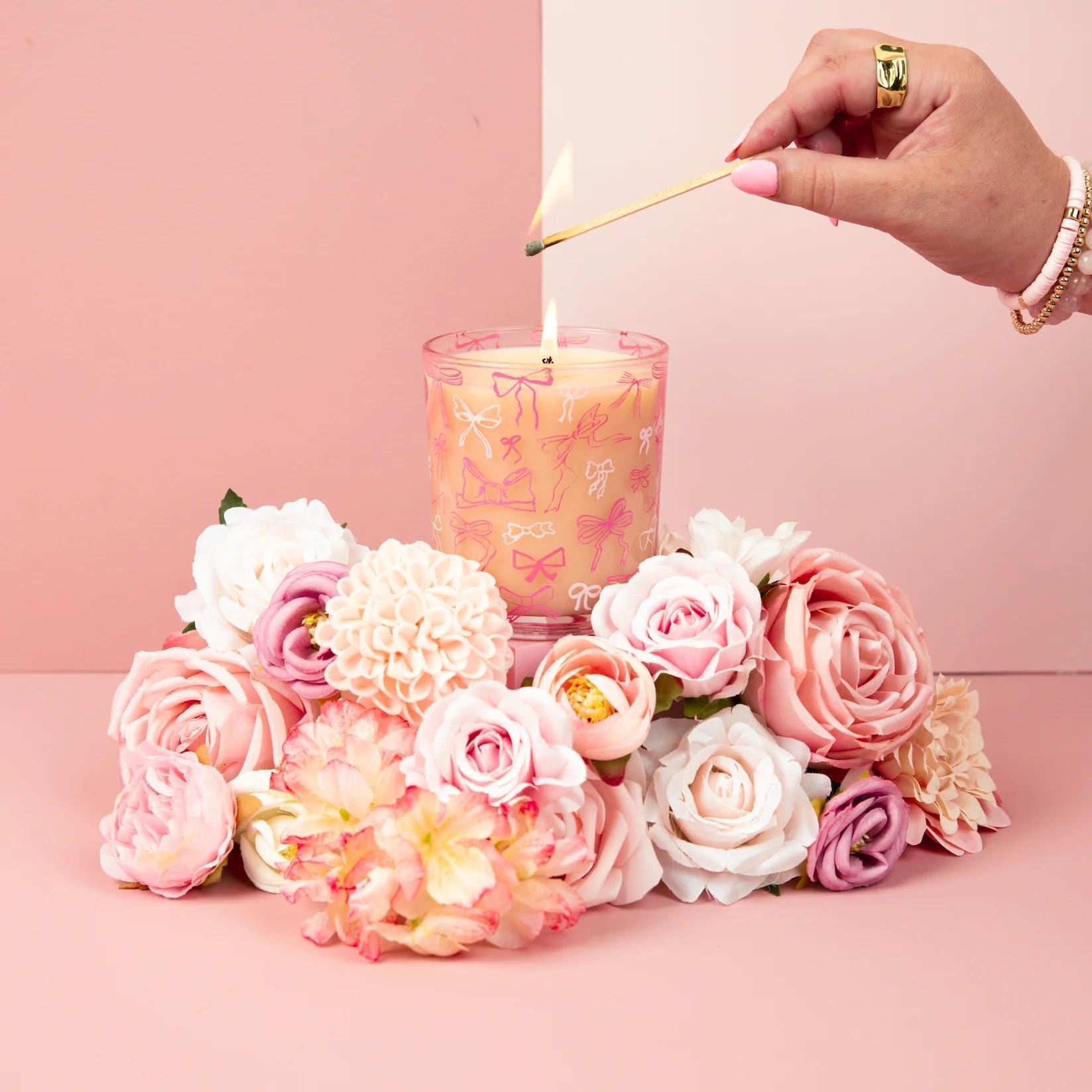 Sweet Grace Pink Bow Candle