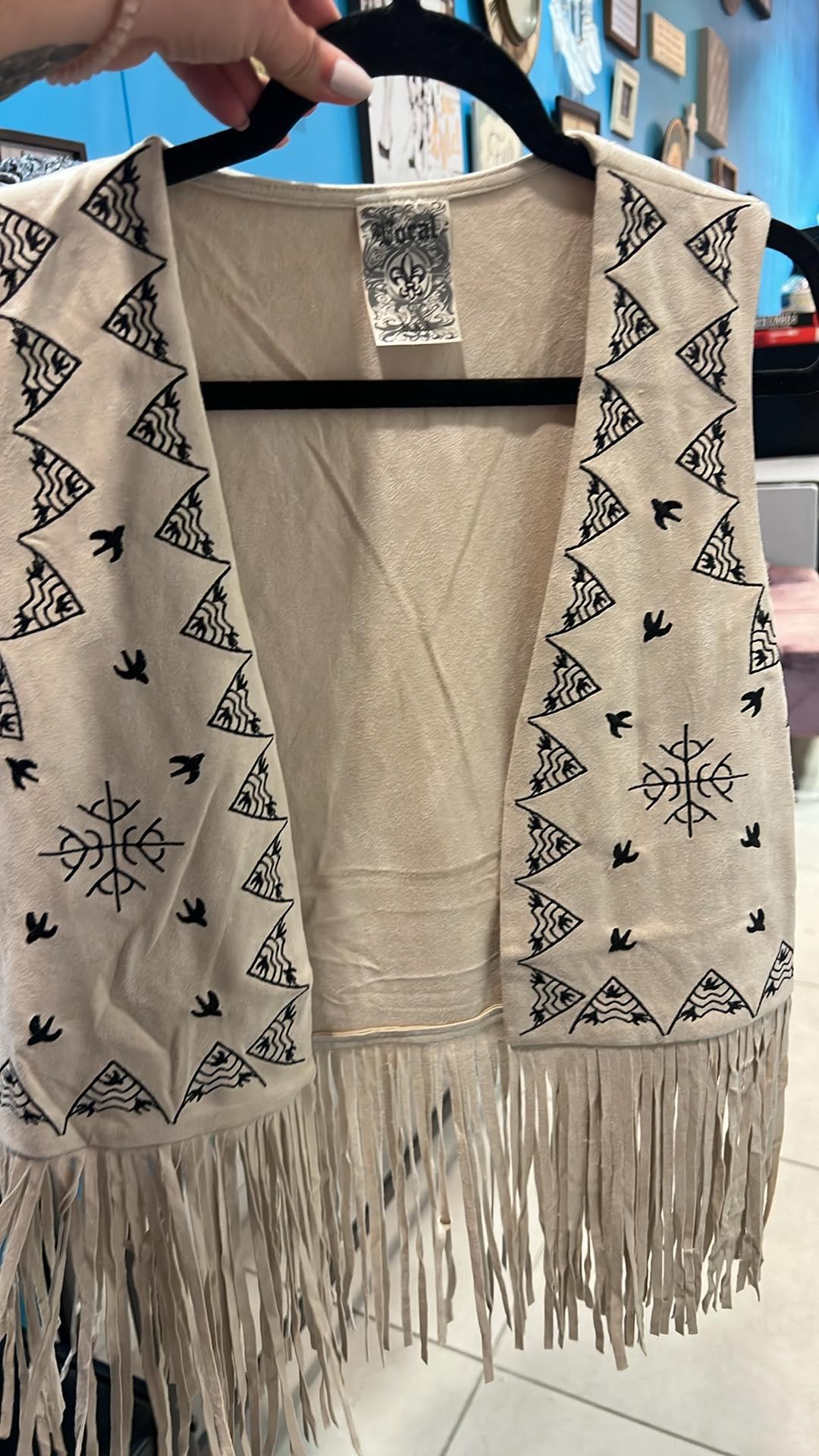 Suede Embroidered Vest
