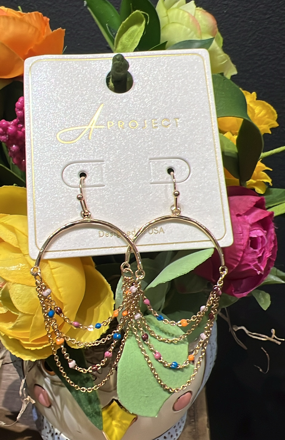 Multi Chain Circle Earrings