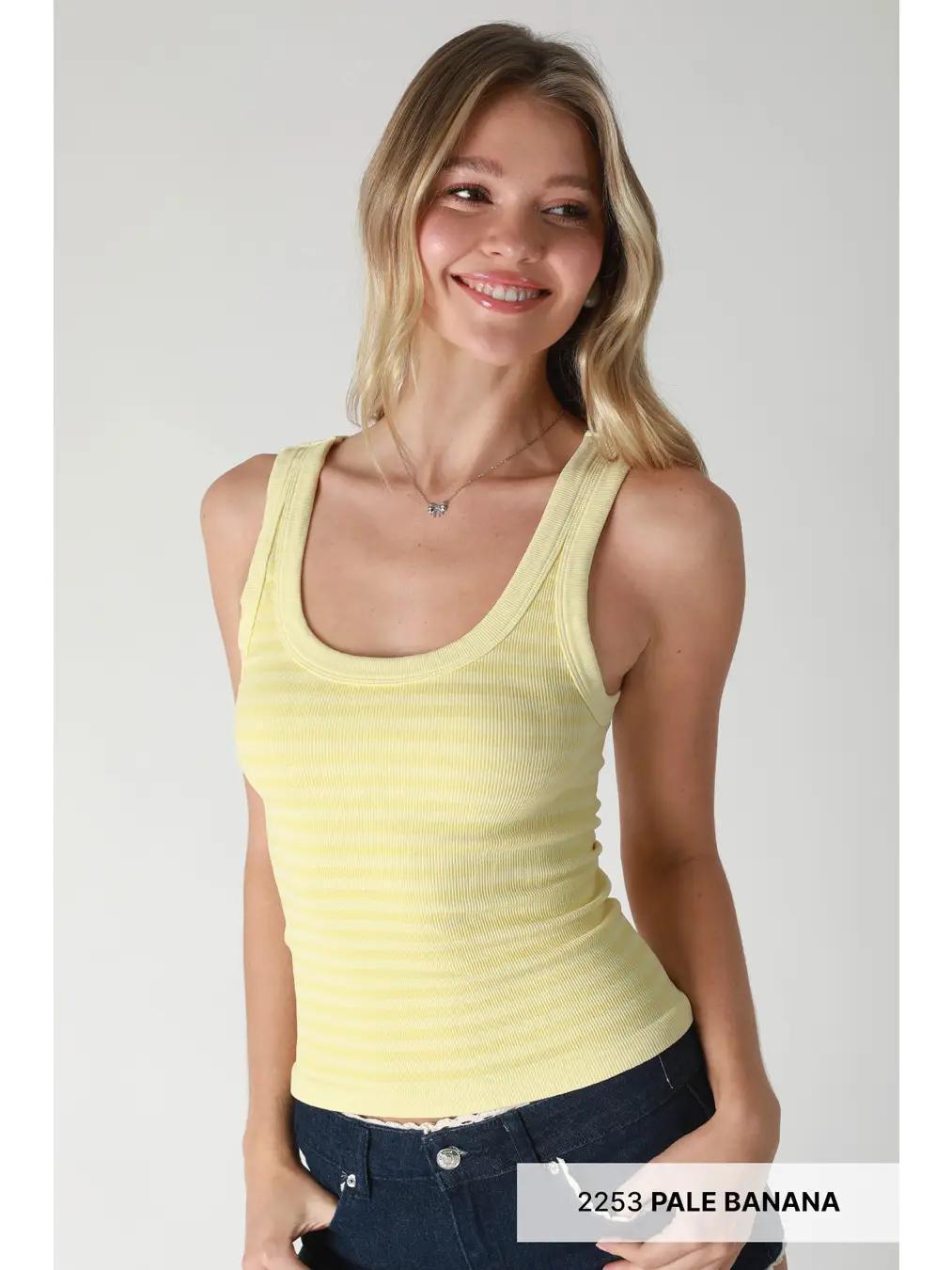 Reversible Striped Tank Top O/S